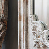Elegant Traditional Vintage Rectangular Full-Length Mirror in Wabi-Sabi Fir Wood with Glass Accent for Entryways