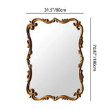 Traditional French-Style Magnificent Rectangular Full-Length Mirror with Carved Glass Panel Accent for Bedroom