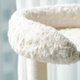 Round Scandinavian-Style Cat Tree with Velvet Fabric and Sisal Posts — MDF Construction, Multi-Functional Living Room Furniture