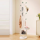 Contemporary Round Tree-Shaped Hall Tree in Carbon Steel and Marble for Bedroom & Entryways