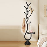 Contemporary Round Tree-Shaped Hall Tree in Carbon Steel and Marble for Bedroom & Entryways