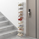Modern Minimalist Iron Shoe Storage Rack in Square Pebble Pattern with Bake-Paint Finish — 5–10-Tier Options for Entryways & Living Rooms