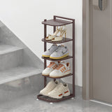 Modern Minimalist Iron Shoe Storage Rack in Square Pebble Pattern with Bake-Paint Finish — 5–10-Tier Options for Entryways & Living Rooms