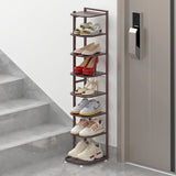 Modern Minimalist Iron Shoe Storage Rack in Square Pebble Pattern with Bake-Paint Finish — 5–10-Tier Options for Entryways & Living Rooms