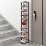 Modern Minimalist Iron Shoe Storage Rack in Square Pebble Pattern with Bake-Paint Finish — 5–10-Tier Options for Entryways & Living Rooms