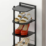 Modern Minimalist Iron Shoe Storage Rack in Square Pebble Pattern with Bake-Paint Finish — 5–10-Tier Options for Entryways & Living Rooms