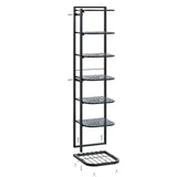 Modern Minimalist Iron Shoe Storage Rack in Square Pebble Pattern with Bake-Paint Finish — 5–10-Tier Options for Entryways & Living Rooms