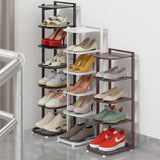 Modern Minimalist Iron Shoe Storage Rack in Square Pebble Pattern with Bake-Paint Finish — 5–10-Tier Options for Entryways & Living Rooms