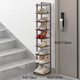 Modern Minimalist Iron Shoe Storage Rack in Square Pebble Pattern with Bake-Paint Finish — 5–10-Tier Options for Entryways & Living Rooms