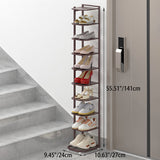 Modern Minimalist Iron Shoe Storage Rack in Square Pebble Pattern with Bake-Paint Finish — 5–10-Tier Options for Entryways & Living Rooms