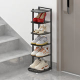 Modern Minimalist Iron Shoe Storage Rack in Square Pebble Pattern with Bake-Paint Finish — 5–10-Tier Options for Entryways & Living Rooms