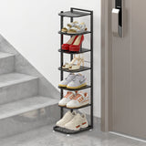 Modern Minimalist Iron Shoe Storage Rack in Square Pebble Pattern with Bake-Paint Finish — 5–10-Tier Options for Entryways & Living Rooms