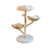 Contemporary Scandinavian Round Cloud-Shape Cat Tree in Natural Fruitwood MDF with Sisal and Velvet Fabric - Living Room Ready
