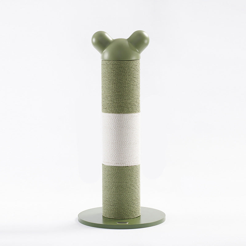 Modern Cylinder Cat Tree with HDPE Paper Rattan and Cold-Rolled Steel Frame – Contemporary Bedroom-Ready Design