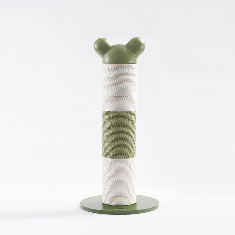 Modern Cylinder Cat Tree with HDPE Paper Rattan and Cold-Rolled Steel Frame – Contemporary Bedroom-Ready Design