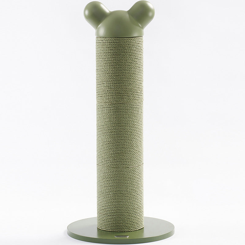 Modern Cylinder Cat Tree with HDPE Paper Rattan and Cold-Rolled Steel Frame – Contemporary Bedroom-Ready Design