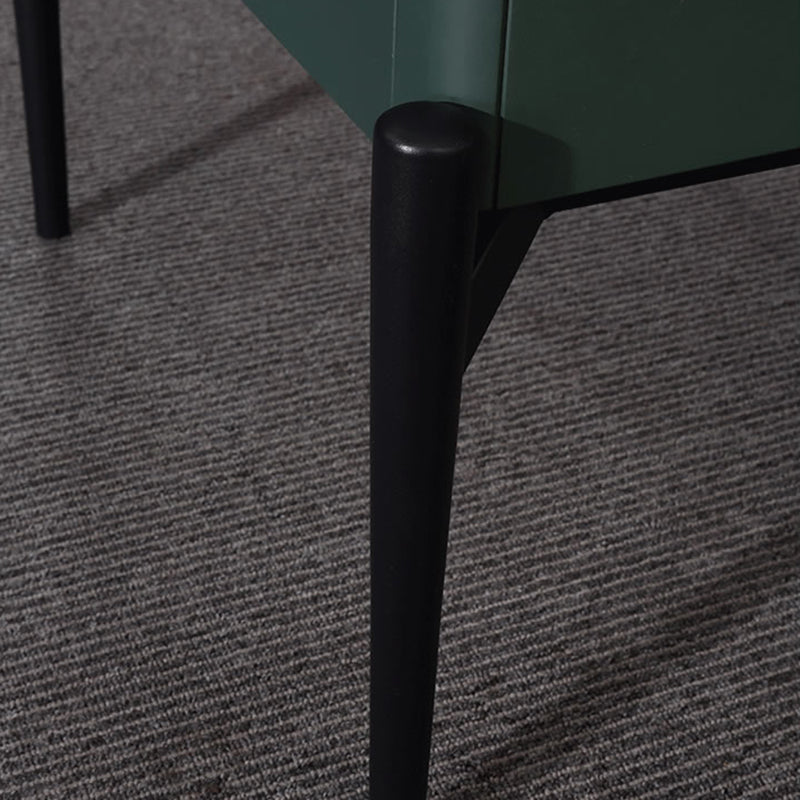 Luxurious Dark Green Nightstand with 1 Drawer and Stiletto Legs – Premium Bedside Table for the Bedroom