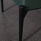 Luxurious Dark Green Nightstand with 1 Drawer and Stiletto Legs – Premium Bedside Table for the Bedroom