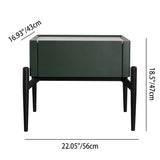 Luxurious Dark Green Nightstand with 1 Drawer and Stiletto Legs – Premium Bedside Table for the Bedroom