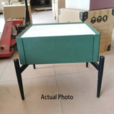 Luxurious Dark Green Nightstand with 1 Drawer and Stiletto Legs – Premium Bedside Table for the Bedroom