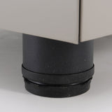 Sleek Modern Minimalist Nightstand with Dual Drawers — Light-Luxury Greige Neutral Bedside Storage Table for the Bedroom