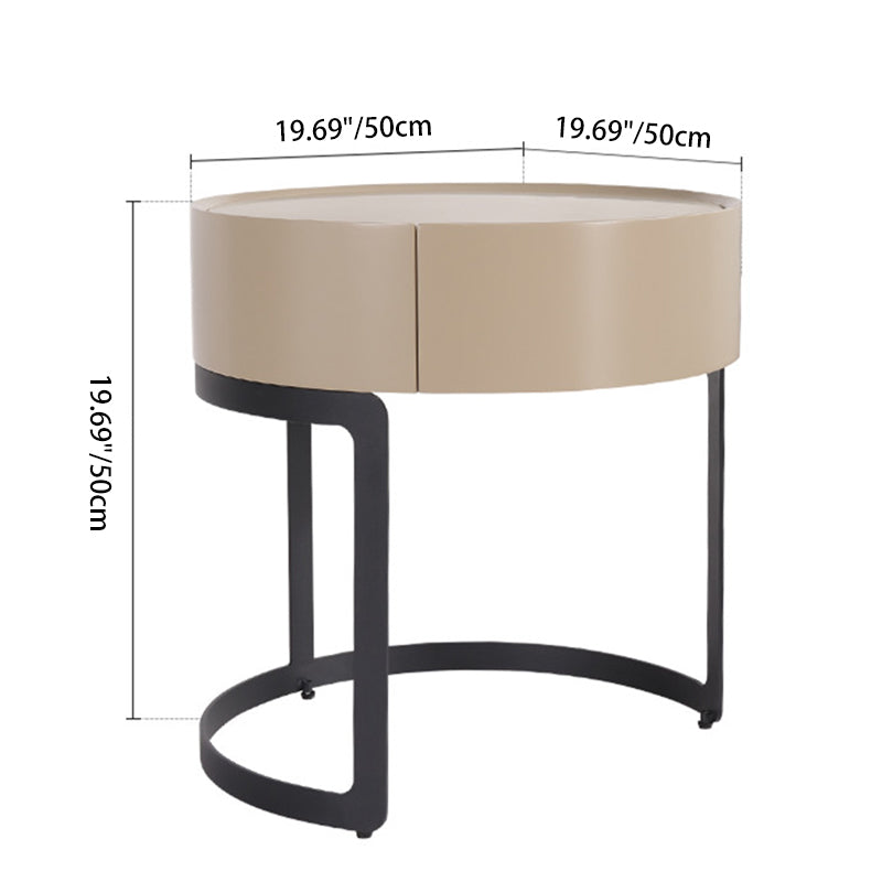 Luxurious Modern French-Cream Nightstand with a Single Drawer – Beige Lacquer Finish, Floating Bedside Storage Table