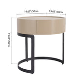 Luxurious Modern French-Cream Nightstand with a Single Drawer – Beige Lacquer Finish, Floating Bedside Storage Table