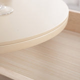 Luxurious Modern French-Cream Nightstand with a Single Drawer – Beige Lacquer Finish, Floating Bedside Storage Table