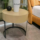 Luxurious Modern French-Cream Nightstand with a Single Drawer – Beige Lacquer Finish, Floating Bedside Storage Table