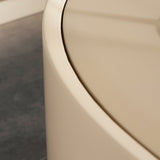 Luxurious Modern French-Cream Nightstand with a Single Drawer – Beige Lacquer Finish, Floating Bedside Storage Table