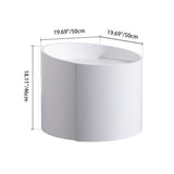 Sleek Modern Round Nightstand with One Drawer – Off-White/Black Curved Bedside Storage Table for Bedroom