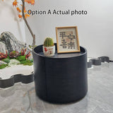 Sleek Modern Round Nightstand with One Drawer – Off-White/Black Curved Bedside Storage Table for Bedroom