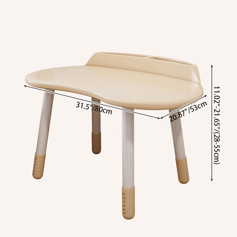 Modern Scandinavian Oval Solid Wood Kids Desk & Chair Set — Eco-Panel, Rubber Injection-Molding, Height-Adjustable for Bedroom