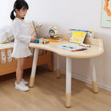 Modern Scandinavian Oval Solid Wood Kids Desk & Chair Set — Eco-Panel, Rubber Injection-Molding, Height-Adjustable for Bedroom