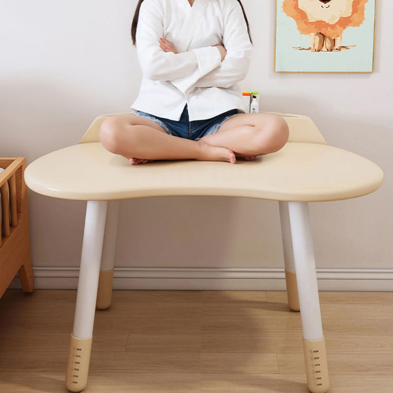Modern Scandinavian Oval Solid Wood Kids Desk & Chair Set — Eco-Panel, Rubber Injection-Molding, Height-Adjustable for Bedroom