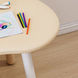 Modern Scandinavian Oval Solid Wood Kids Desk & Chair Set — Eco-Panel, Rubber Injection-Molding, Height-Adjustable for Bedroom