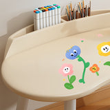 Modern Scandinavian Oval Solid Wood Kids Desk & Chair Set — Eco-Panel, Rubber Injection-Molding, Height-Adjustable for Bedroom