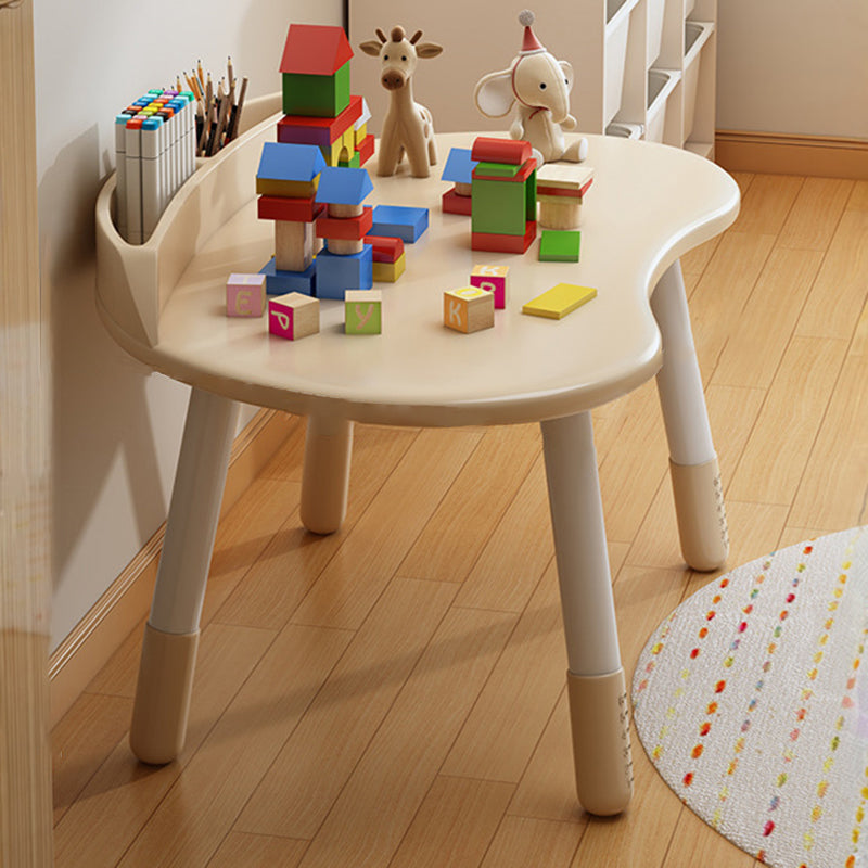 Modern Scandinavian Oval Solid Wood Kids Desk & Chair Set — Eco-Panel, Rubber Injection-Molding, Height-Adjustable for Bedroom