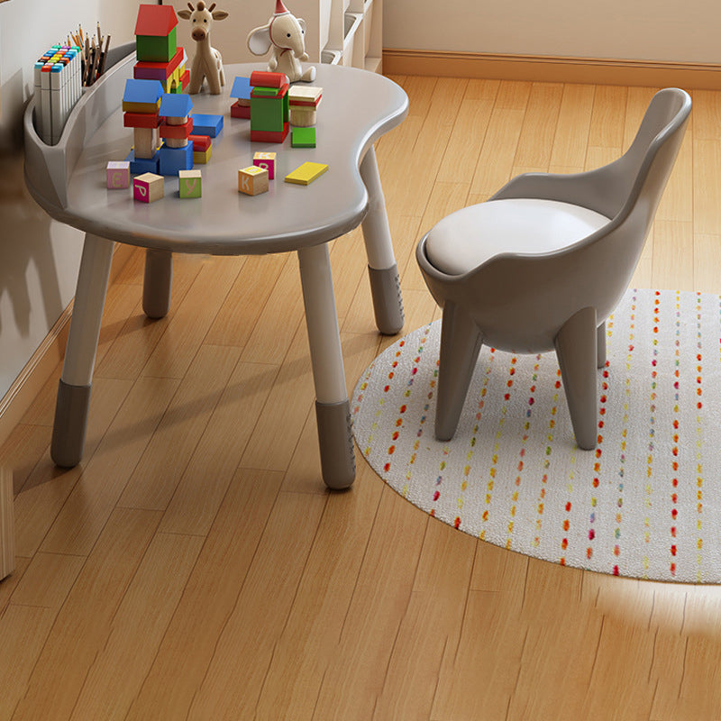 Modern Scandinavian Oval Solid Wood Kids Desk & Chair Set — Eco-Panel, Rubber Injection-Molding, Height-Adjustable for Bedroom