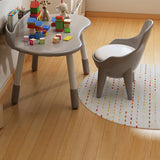 Modern Scandinavian Oval Solid Wood Kids Desk & Chair Set — Eco-Panel, Rubber Injection-Molding, Height-Adjustable for Bedroom