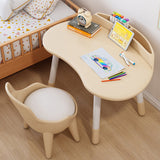 Modern Scandinavian Oval Solid Wood Kids Desk & Chair Set — Eco-Panel, Rubber Injection-Molding, Height-Adjustable for Bedroom