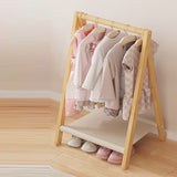 Contemporary Scandinavian Rectangular Natural Nan Bamboo Foldable Kids Hall Tree – 2- or 4-Tier Storage for Bedroom