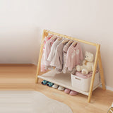 Contemporary Scandinavian Rectangular Natural Nan Bamboo Foldable Kids Hall Tree – 2- or 4-Tier Storage for Bedroom