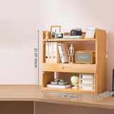 Contemporary Scandinavian Nano Bamboo MDF Storage Bookshelf – Rectangular, 2- or 3-Tier with 1 Drawer for Bedroom & Study