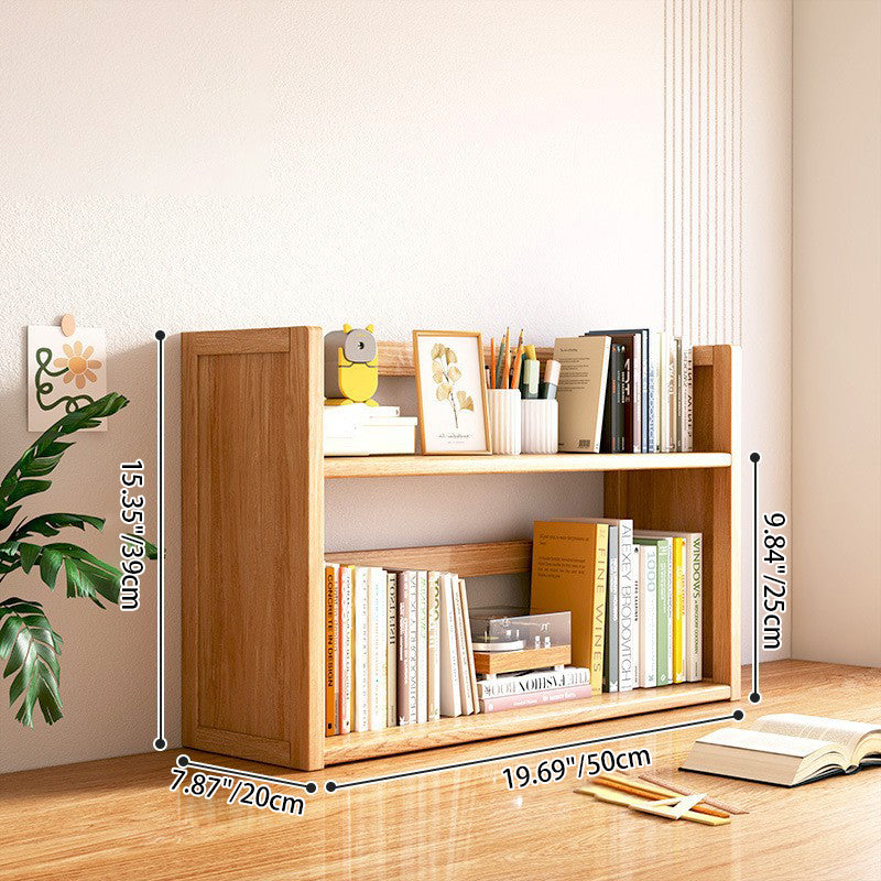 Contemporary Scandinavian Nano Bamboo MDF Storage Bookshelf – Rectangular, 2- or 3-Tier with 1 Drawer for Bedroom & Study