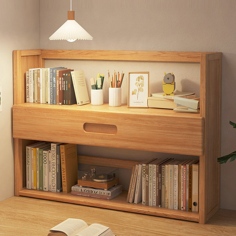 Contemporary Scandinavian Nano Bamboo MDF Storage Bookshelf – Rectangular, 2- or 3-Tier with 1 Drawer for Bedroom & Study