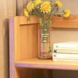 Contemporary Scandinavian Nano Bamboo MDF Storage Bookshelf – Rectangular, 2- or 3-Tier with 1 Drawer for Bedroom & Study