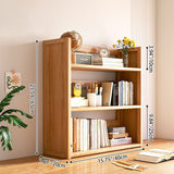 Contemporary Scandinavian Nano Bamboo MDF Storage Bookshelf – Rectangular, 2- or 3-Tier with 1 Drawer for Bedroom & Study