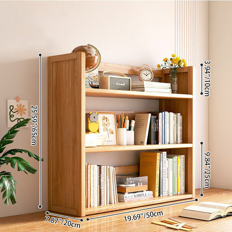 Contemporary Scandinavian Nano Bamboo MDF Storage Bookshelf – Rectangular, 2- or 3-Tier with 1 Drawer for Bedroom & Study