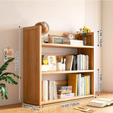 Contemporary Scandinavian Nano Bamboo MDF Storage Bookshelf – Rectangular, 2- or 3-Tier with 1 Drawer for Bedroom & Study